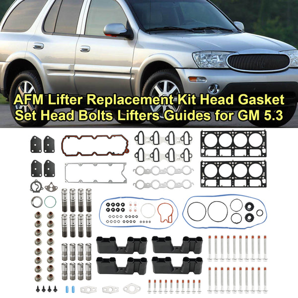 2005-2007 Buick Rainier 5.3L 5328CC 325CID V8 OHV 16 Válvula AFM Kit de reemplazo de elevador Juego de juntas de cabeza Pernos de cabeza Guías de elevación Fedex Express Genérico