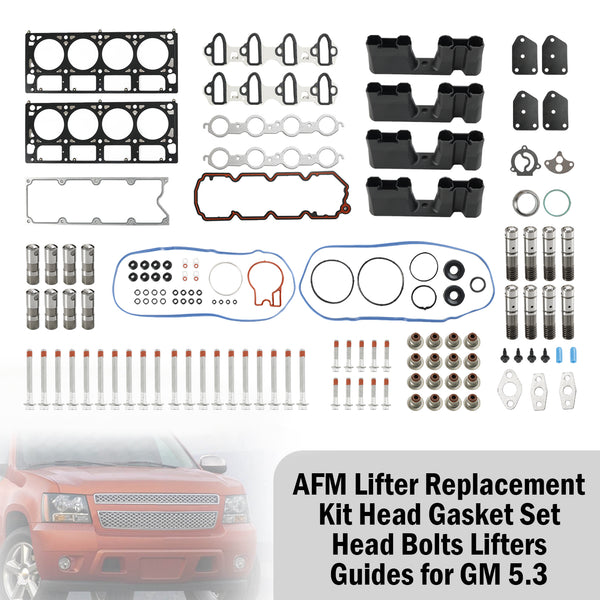 2007-2013 Chevy Suburban 1500 5.3L 5328CC AFM Lifter Kit de remplacement de joint de culasse, boulons de tête, guides de levage Fedex Express générique