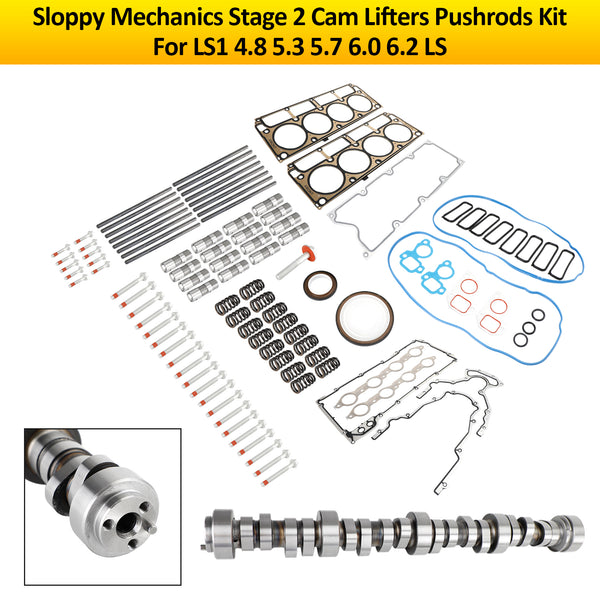 LS1 4,8 5,3 5,7 6,0 6,2 LS Sloppy Mechanics Stage 2 Cam Lifters-stoterstangenset Generiek