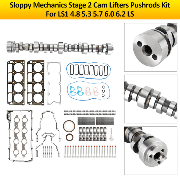 LS1 4.8 5.3 5.7 6.0 6.2 LS Sloppy Mechanics Stage 2 Kit de tiges de poussée de levage à came générique