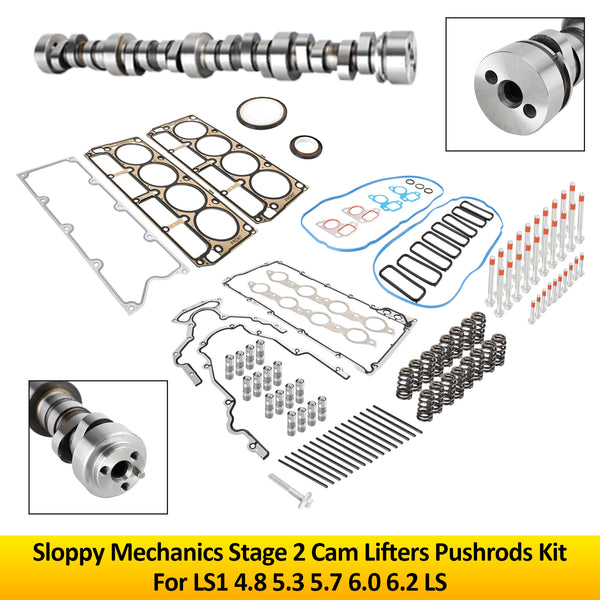 LS1 4.8 5.3 5.7 6.0 6.2 LS Sloppy Mechanics Stage 2 Cam Lifters Pushrods Kit