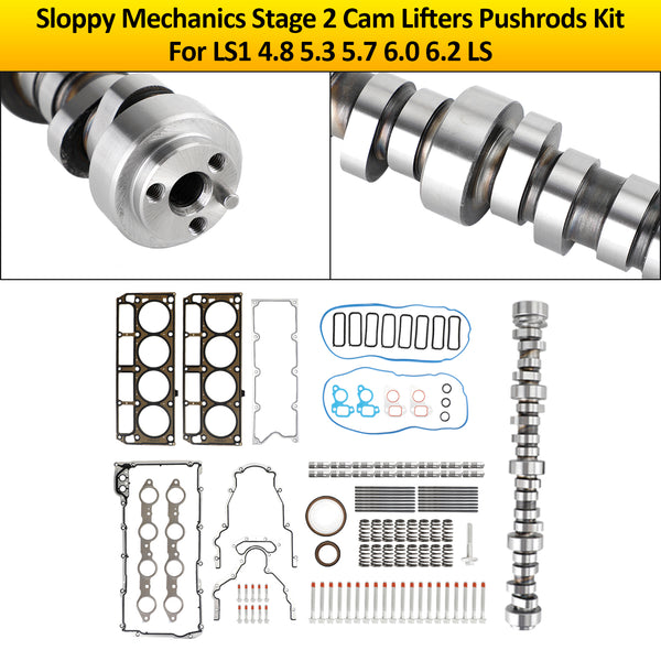 LS1 4,8 5,3 5,7 6,0 6,2 LS Sloppy Mechanics Stage 2 Cam Lifters-stoterstangenset Generiek