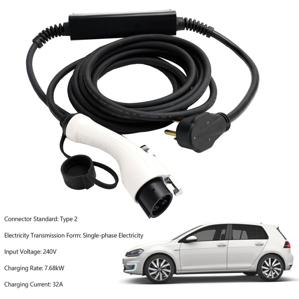 32A 240V EV Charging Cable J1772 US Plug Electric Car Charger 25FT