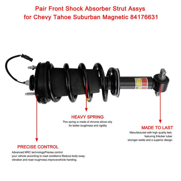 2015-2019 Chevrolet Suburban 84061228 Pair Front Shock Absorber Strut Assys 84176631 23312167 23317180 84977478 Generic