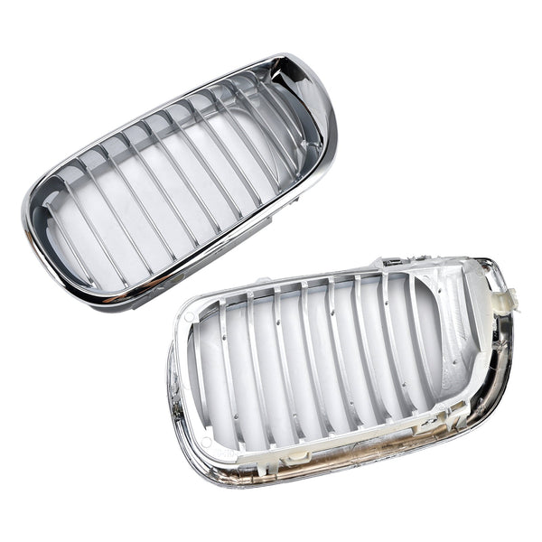 Front Kidney Hood Grille Grill For BMW E46 3 Series 4 Door 2002-2005 Chrome