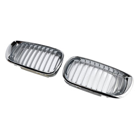Front Kidney Hood Grille Grill For BMW E46 3 Series 4 Door 2002-2005 Chrome
