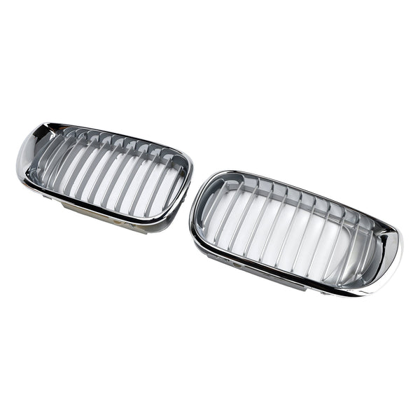 Front Kidney Hood Grille Grill For BMW E46 3 Series 4 Door 2002-2005 Chrome