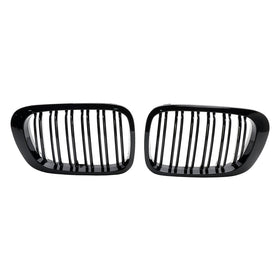 Double Line Fronthaubengrill, glänzend schwarz, für 1998–2001 BMW E46 2-Türer Generic