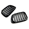 Grilles de calandre de capot avant à Double ligne, noir brillant, pour BMW E46 1998 – 2001, 2 portes génériques