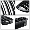 Grilles de calandre de capot avant à Double ligne, noir brillant, pour BMW E46 1998 – 2001, 2 portes génériques