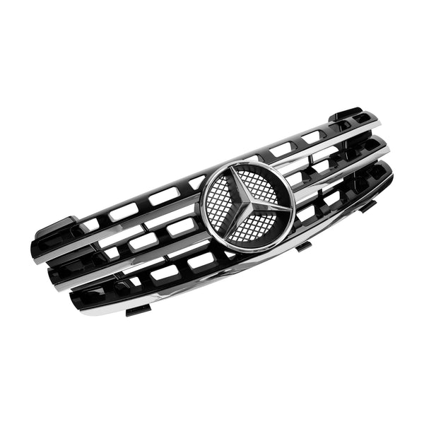 2005-2008 Benz W164 ML M-CLASS Black Front Grille with Chrome Fin With Logo Generic