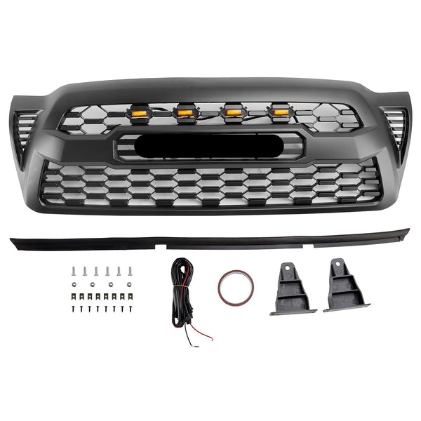 2005-2011トヨタタコママットブラックフロントバンパーグリルグリルW/LED PT0317-9842ジェネリック