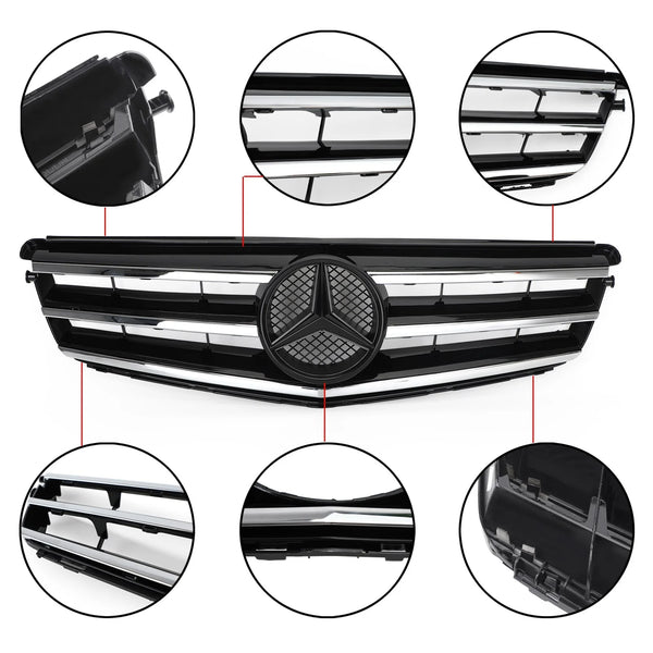 2008-2014 Benz Classe C W204 avec emblème LED C300/C350 Grille de pare-chocs avant générique