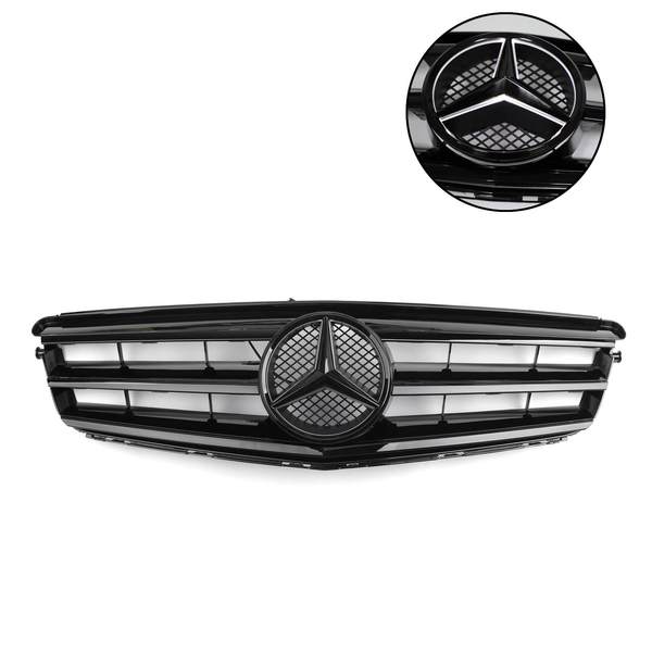 2008-2014 Benz Classe C W204 avec emblème LED C300/C350 Grille de pare-chocs avant chromée générique