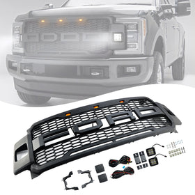 Voorbumper Grill Grille Fit Ford F-250 F-350 F-450 2017-2019 Raptor Stijl