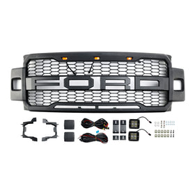 Front Bumper Grill Grille Fit Ford F-250 F-350 F-450 2017-2019 Raptor Style