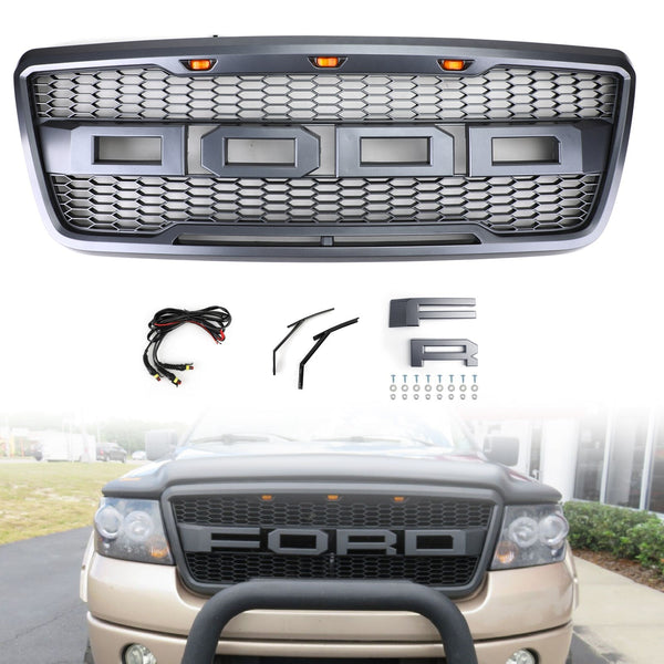 Grade estilo Ford F150 Raptor 2004-2008 preta/cinza/preta para escolher genérico