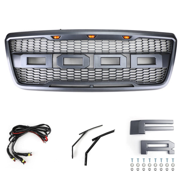 2004-2008 Ford F150 Raptor Style Grill Svart/Grå/Svart För Välj Generic