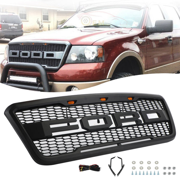 Rejilla estilo Raptor Ford F150 2004-2008, color negro/gris/negro, para elegir genérico