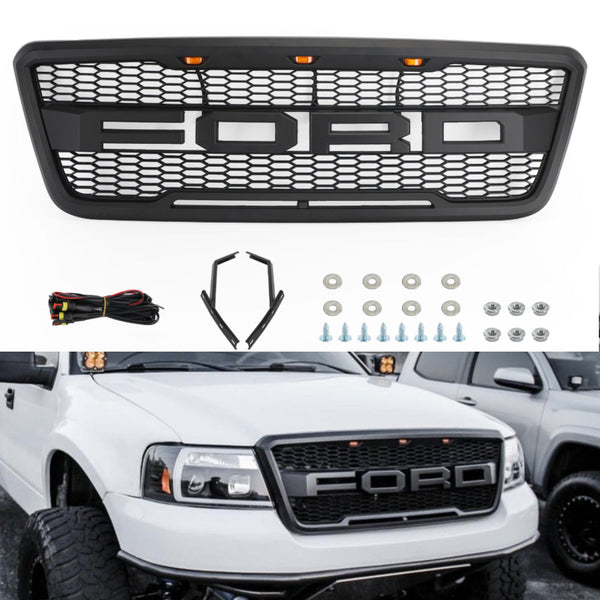 2004-2008 Ford F150 Raptor Style Grille Black/Grey/Black For Choose Generic