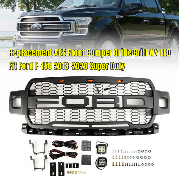 Ford F150 Super Duty 2018-2020 Front Bumper Grill Grille W/ LED Generic