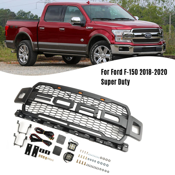 Ford F150 Super Duty 2018-2020 Front Bumper Grill Grille W/ LED