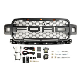 2018-2020 Ford F150 Grill Raptor Style Frontgrill mit LED-Leuchten und Buchstaben