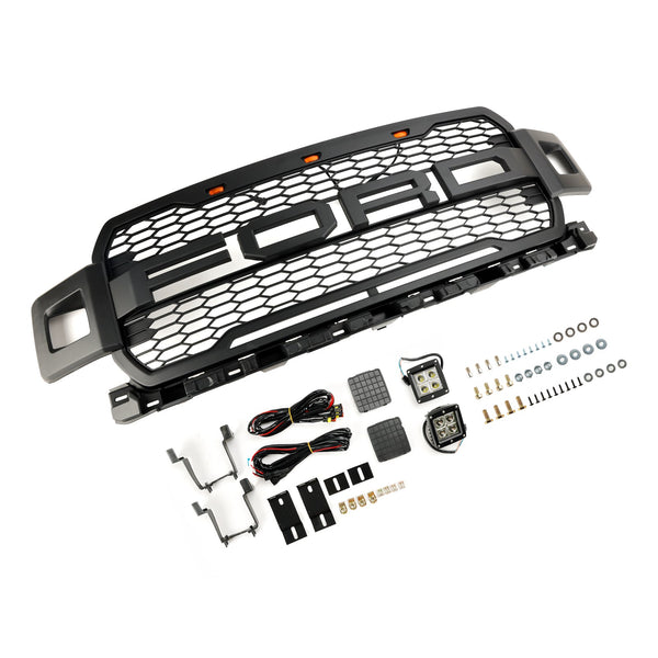 Ford F150 Super Duty 2018-2020 Front Bumper Grill Grille W/ LED