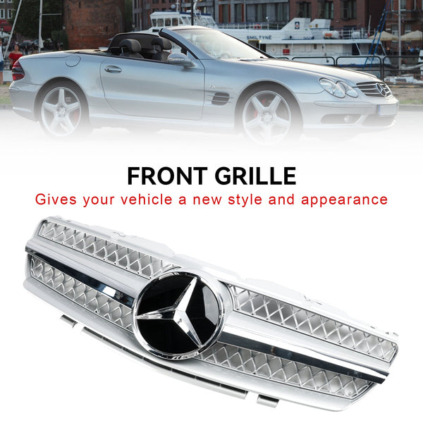 2003-2006 Benz SL-klass R230 SL500 SL600 SL55 främre stötfångare övre grill