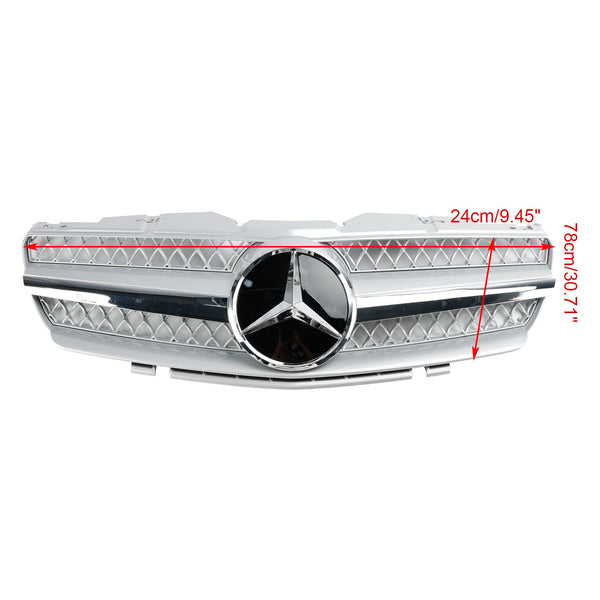 2003-2006 Benz SL-klass R230 SL500 SL600 SL55 främre stötfångare övre grill