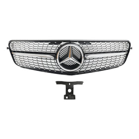 Benz 2008-14W204 C200 C300 Mercedes Diamond Black Chrome Front Grill Grill Ersättning Generisk