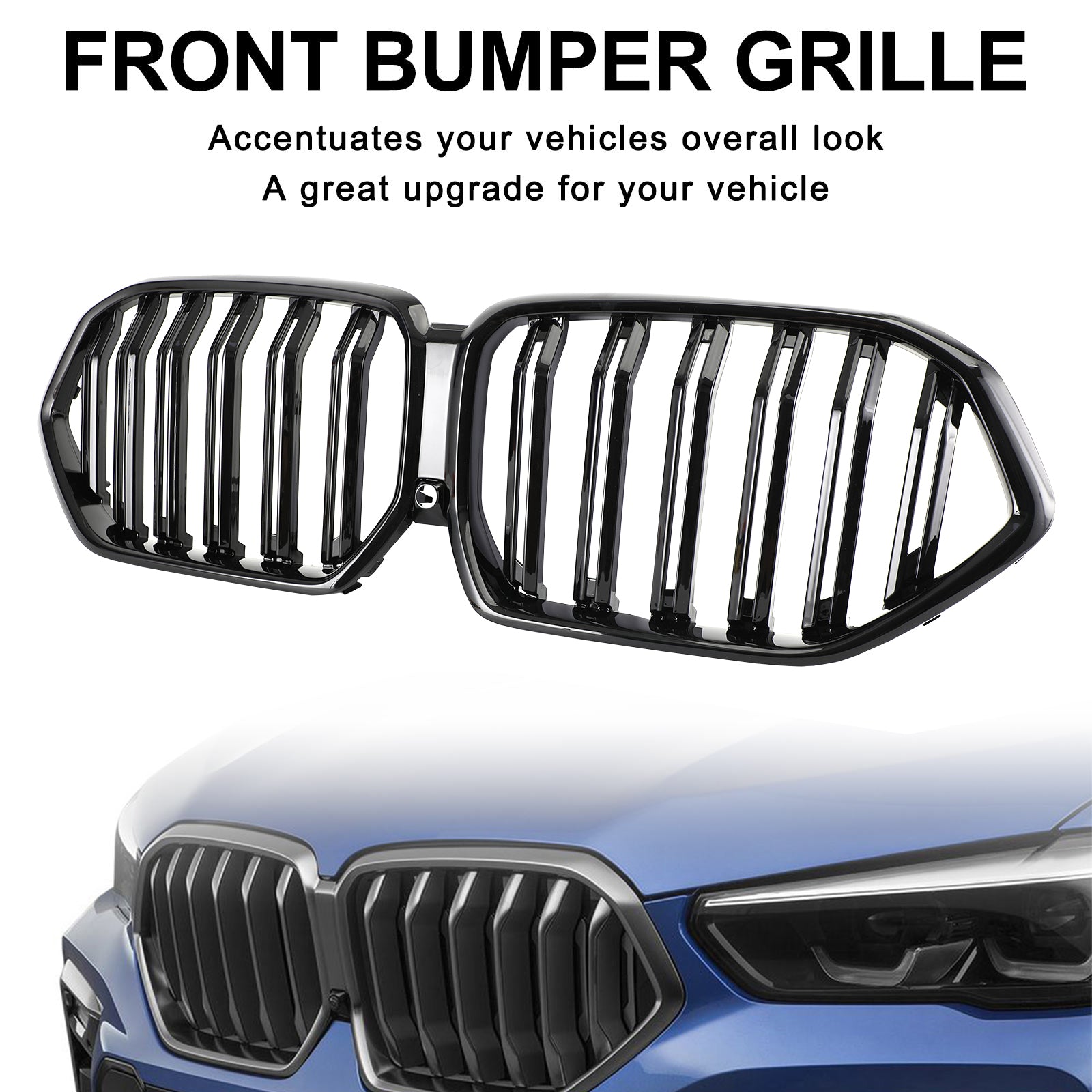 Mřížka předního nárazníku Grill Fit 2020-2022 BMW X6 G06 M50i W/Díra pro kameru černá
