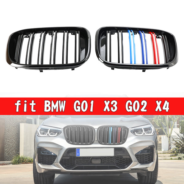 2018-2021 BMW G01 X3 G02 X4 2PCS M-Color Kidney Grill Grille 51138469959 Gloss Black Generic