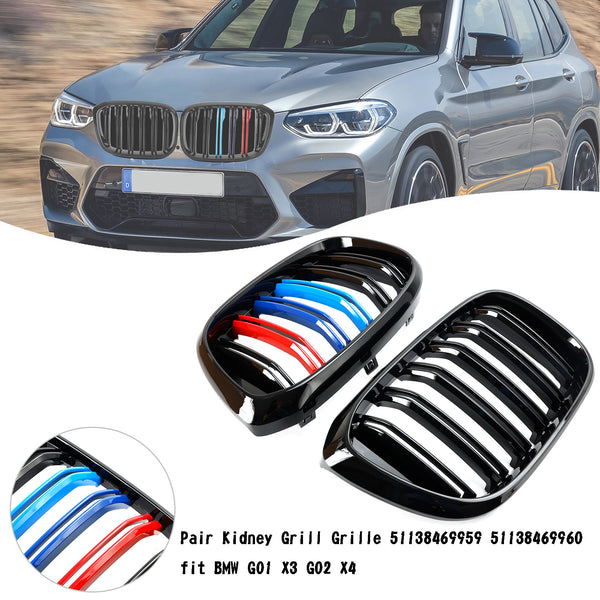 2018–2021 BMW G01 X3 G02 X4 2PCS M-Color Nierengrill 51138469959 Gloss Black Generic