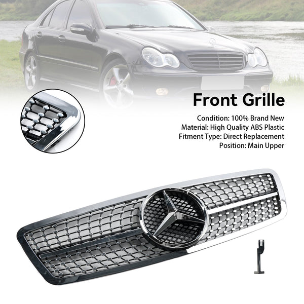 2001-2007 Benz C-Class W203 C230 C320 C240 Front Bumper Kidney Grill Replacement Generic