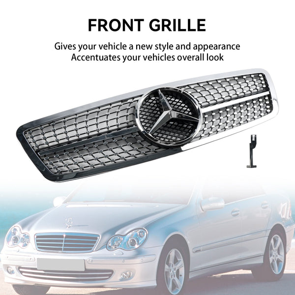 2001-2007 Benz C-Class W203 C230 C320 C240 Front Bumper Kidney Grille Grill