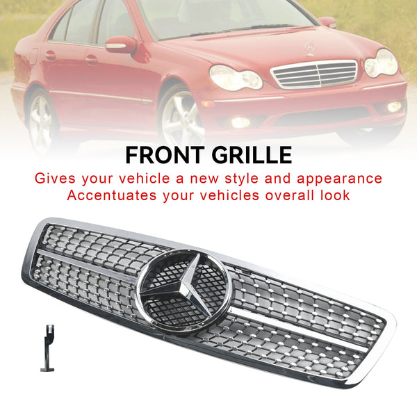 2001-2007 Benz C-Class W203 C230 C320 C240 Front Bumper Kidney Grill Replacement