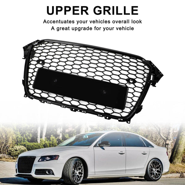 2013-2016 Audi A4 S4 Grill Rs4 Style Mesh Front Bumper Gloss Black Grill