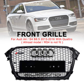 2013-2016 Audi A4 S4 B8.5 w/ Quattro RS4 Style Front Bumper Grill Grille Generic