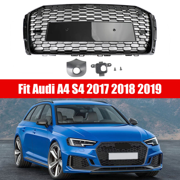 Audi 2017-2019 A4 S4 Honeycomb Mesh Hex Grille RS4 Style Grill