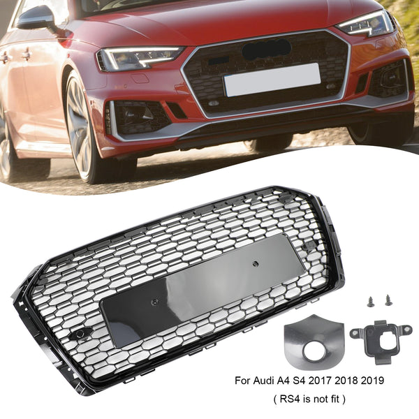 Audi 2017-2019 A4 S4 Honeycomb Mesh Hex Grille RS4 Style Grill