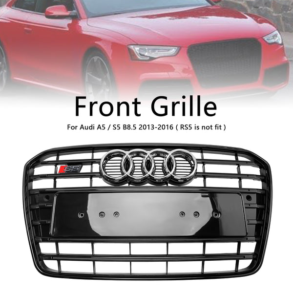 2013-2016 Audi A5 S5 B8.5 S5 Style främre stötfångare Grill Svart Generic