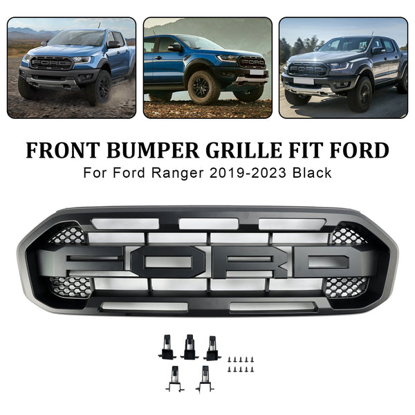 Ford Ranger 2019-2023 Grille de pare-chocs avant noire style Raptor générique