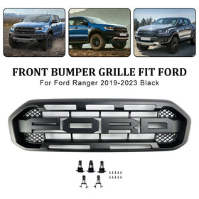 2019-2023 Ford Ranger Black Raptor Style Front Bumper Grill Grille Generic