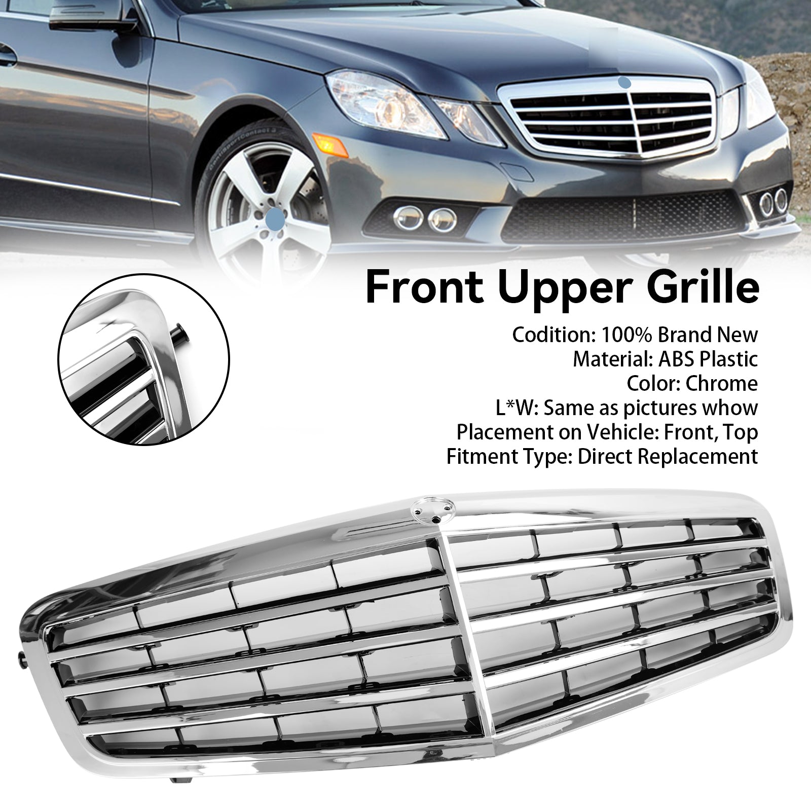 Mercedes-Benz Classe E 2010-2013 W212 Griglia anteriore cromata E350 E550 E63 AMG