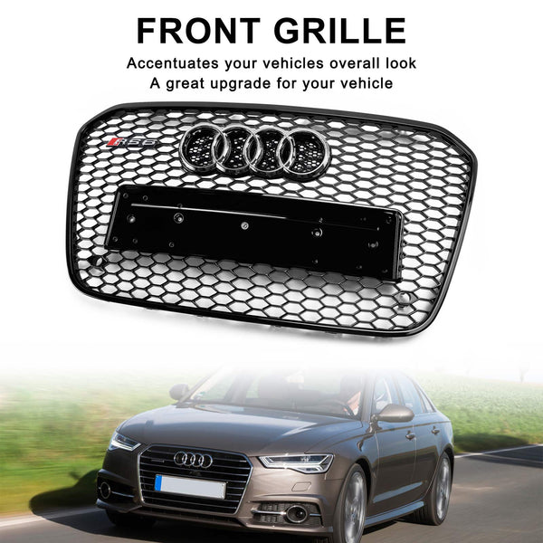 2012-2015 Audi A6 C7 S6 RS6 Style Honeycomb främre stötfångare Grill Generic