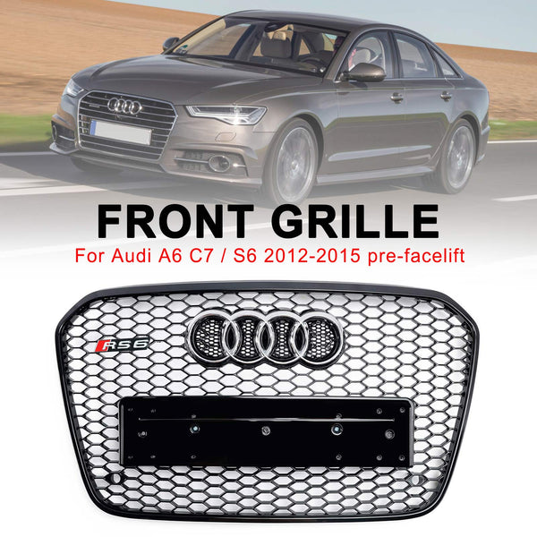 2012-2015 Audi A6 C7 S6 RS6 Style nid d'abeille grille de pare-chocs avant générique