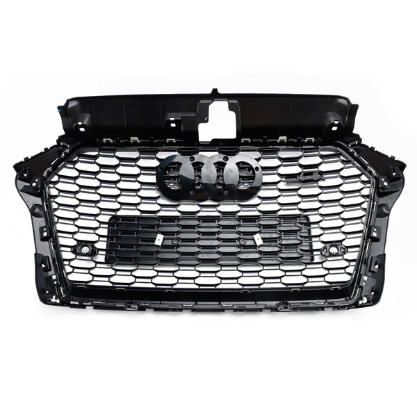 2017–2019 Audi A3 S3 8V RS3 Style Black Honeycomb Mesh Front Bumper Grille Generic