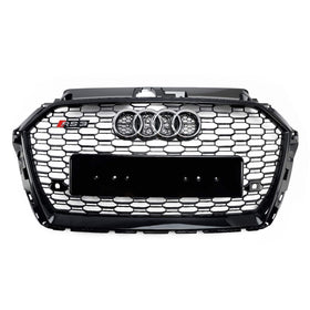 2017-2019 Audi A3 S3 8V RS3 Style Black Honeycomb Mesh Front Bumper Grille