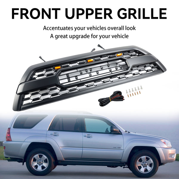 2006-2009 Toyota 4Runner TRD PRO Style Front Bumper Grill Black Grille W/LED